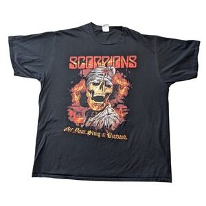 Scorpions XXL Black Short‎ Sleeve Graphic T Shirt Get Your Sting & Blackout